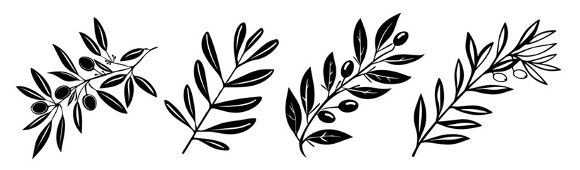 botanical artwork of berry-laden twigs in a modern monochrome design