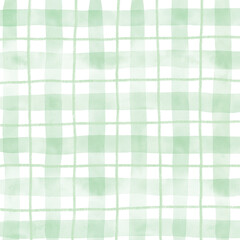 Green Plaid Gingham Hand Drawn Background Pattern Overlay