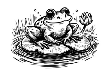 detailed illustration of frog vector