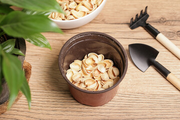 Pistachio Shells. Gardening. Drainage, Mulching Soil