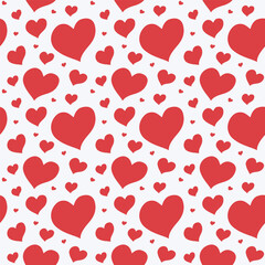 valentines seamless pattern. drawing red hearts. romantic and love background. valentine's day design