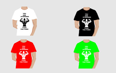 "YOU ARE STRONGER THAN YOU THINK" Gym t-shirt