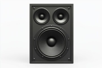 A new black bookshelf speaker isolated on white background. Clipping path.