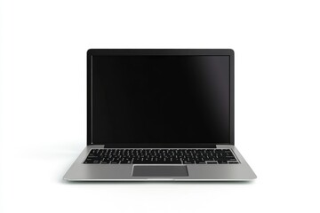 Front view laptop isolated on white background with clipping path.