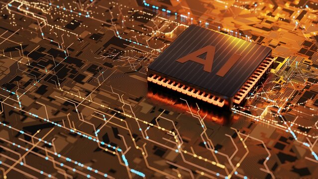 AI microchip and motherboard