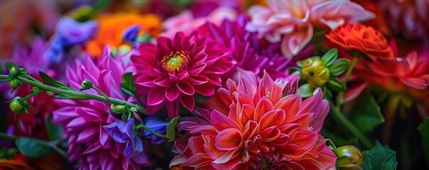Beautiful bouquet with colorful flowers