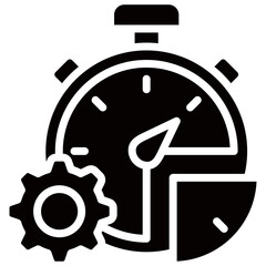 Time Management Icon Glyph Vector Design