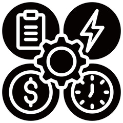 Workflow Efficiency Icon Glyph Vector Design