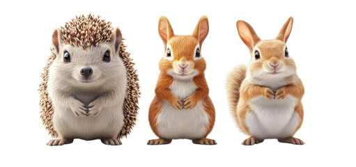 Naklejka premium two rabbits on a white background