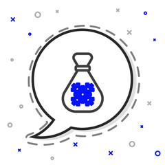 Line Santa Claus bag gift icon isolated on white background. Christmas presents sack. Merry Christmas and Happy New Year. Colorful outline concept. Vector