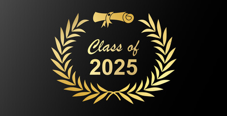 Lettering Class of 2025 for greeting, invitation card. Text for graduation design, congratulation event, T-shirt, party, high school or college graduate. Editable vector on transparent background
