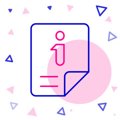 Line Information icon isolated on white background. Colorful outline concept. Vector