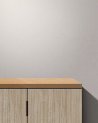 Wooden table backdrop for product display