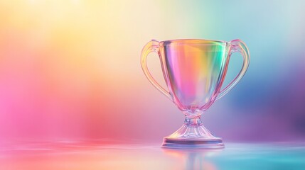 Trophy championship prize. Winner award banner with shiny golden cup and falling confetti, sport or business award.