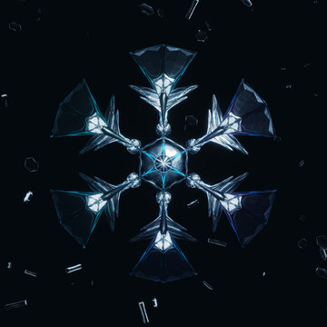 Abstract background with 3d rendered snowflake