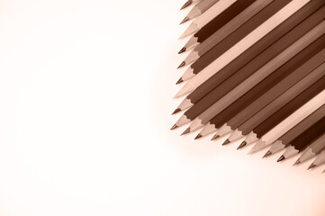 Pencils in the color of the year 2025 folded in a row with a copy space. High quality photo