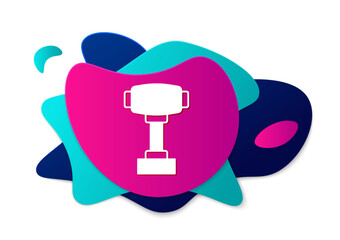 Color Gear shifter icon isolated on white background. Manual transmission icon. Abstract banner with liquid shapes. Vector