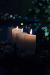 Lit Candles with Festive Glow