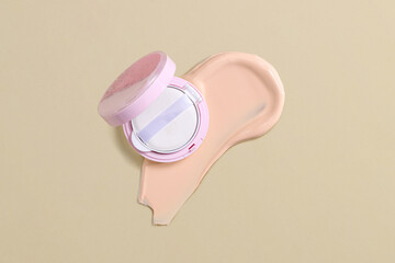 Open Compact with Beige Foundation on Neutral Background