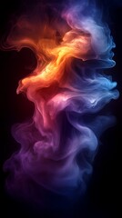 Glowing swirling vortex colorful smoke vibrant motion photos
