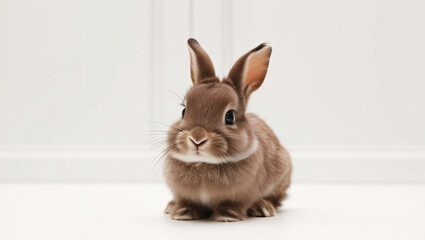 gray bunny white background