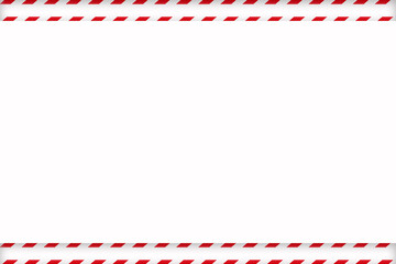 Fototapeta premium Set of red with white warning seamless stripes. Vector danger tapes. Ribbons do not cross, danger and caution.