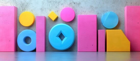 Fototapeta premium Abstract Colorful Geometric Shapes Composition