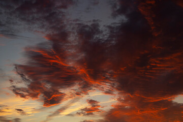Dramatic sunset sky cloud nobody landscape 