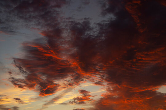 Dramatic sunset sky cloud nobody landscape 