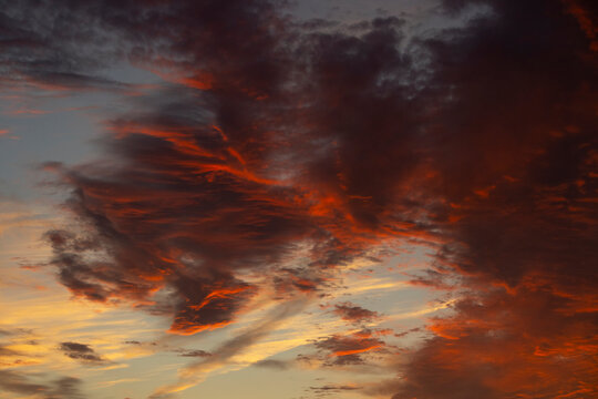 Dramatic sunset sky cloud nobody landscape 