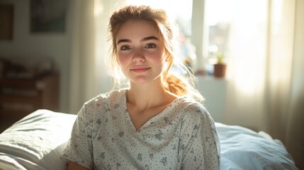 Young Woman Smiling in Morning Light