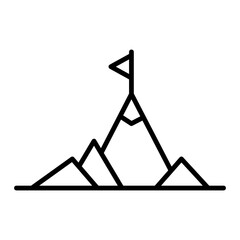 Mountain icon line vector illustration design with trendy style