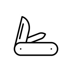 Folding knife icon line vector illustration design in trendy style