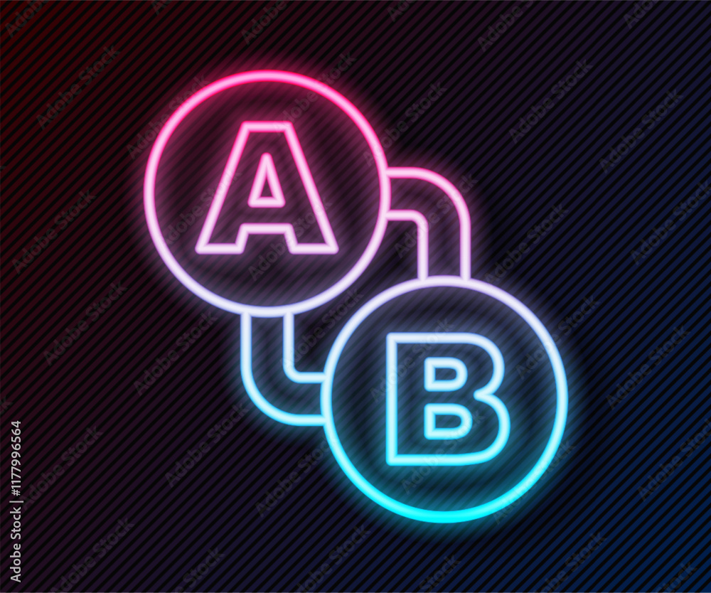 Poster glowing neon line route location icon isolated on black background. map pointer sign. concept of pat