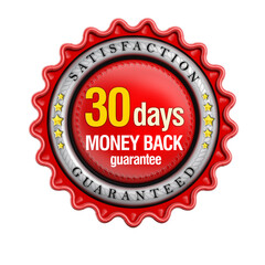 30 days money back stamp isolated on transparent background