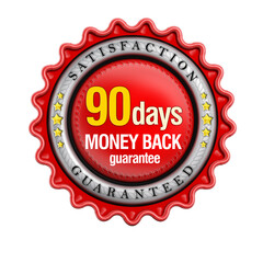 90 days money back stamp isolated on transparent background