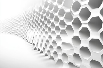 Vector banner design featuring hexagon pattern on a crisp white background for modern aesthetics