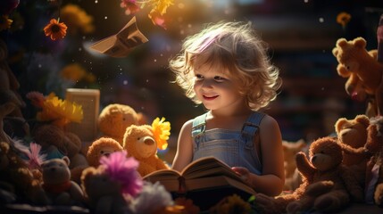 Adorable Playtime with a Cute Teddy Bear and Soft Toy