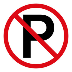 no parking sign vector with with crossed p-symbol for traffic and road safety