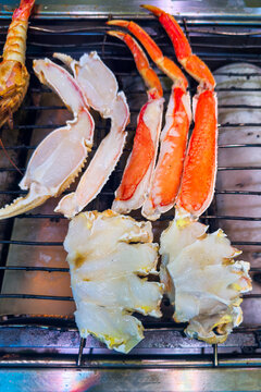 Japanese Grilled Crab At Tsukiji Markets