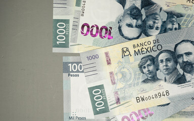 One hundred peso bills, space for text 
