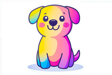 Obraz premium A cartoon dog sitting on a white background