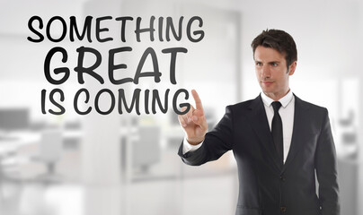 Businessman touching 