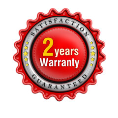 2 year warranty stamp isolated on transparent background