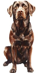 watercolor chocolate labrador retriever puppy