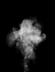 Steam, smoke, vapor isolated on black background. Smoke steam spray, abstract vaporing water,...