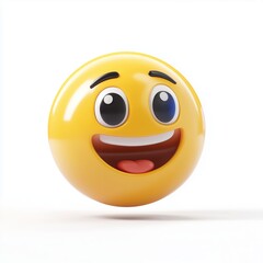 Fototapeta premium 3D emoji with a happy face isolated on white background