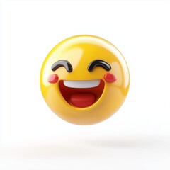 3D emoji with a laugher face isolated on white background