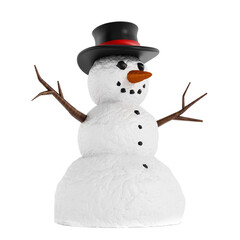 Snowman isolated on transparent background