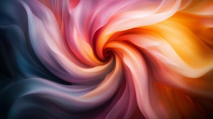 Abstract swirling fabric with warm color gradients